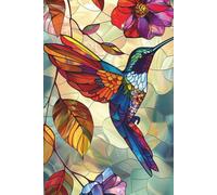 Hummingbird with Flowers Stain Glass: 6"x9" Paperback Lined Journal - 100 Pages for Creative Ideas, Goals, and Daily Writing