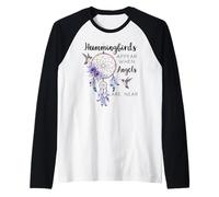 Hummingbirds Appear When Angels Are Near Hummingbird Purple Camiseta Manga Raglan