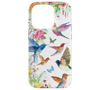 Hummingbirds Within Florals and Butterflies Bird Lover Carcasa para iPhone 14 Pro