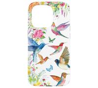 Hummingbirds Within Florals and Butterflies Bird Lover Carcasa para iPhone 15 Pro