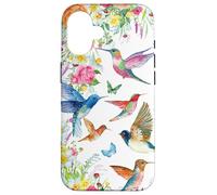 Hummingbirds Within Florals and Butterflies Bird Lover Carcasa para iPhone 16