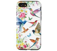 Hummingbirds Within Florals and Butterflies Bird Lover Carcasa para iPhone SE (2020) / 7/8