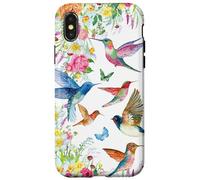 Hummingbirds Within Florals and Butterflies Bird Lover Carcasa para iPhone X/XS