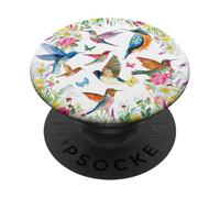 Hummingbirds Within Florals and Butterflies Bird Lover PopSockets PopGrip Adhesivo