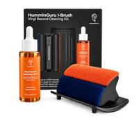 HumminGuru I-Brush - Kit de limpieza de discos de vinilo antiestático | Cepillo con almohadillas de terciopelo ultrasuaves duales, líquido de limpieza sin alcohol, limpiador de discos de vinilo