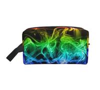 Humo Colorido Abstracto Negro, Bolsa de Maquillaje Bolsa de cosméticos Bolsa de artículos de tocador de Viaje portátil Organizador de Bolsa de Maquillaje