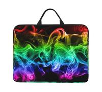 Humo Colorido Abstracto Negro,Funda para portátil de 14 Pulgadas, Funda para portátil, maletín con asa