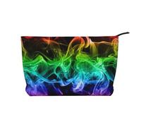 Humo Colorido Abstracto Negro,Neceser de Pana, Neceser de Maquillaje portátil, Neceser de Viaje