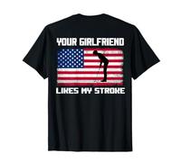 Humor Adulto Golfista A tu novia le gusta mi accidente cerebrovascular divertido Camiseta