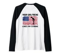 Humor Adulto Golfista A tu novia le gusta mi accidente cerebrovascular divertido Camiseta Manga Raglan