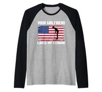 Humor Adulto Golfista A tu novia le gusta mi accidente cerebrovascular divertido Camiseta Manga Raglan