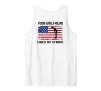 Humor Adulto Golfista A tu novia le gusta mi accidente cerebrovascular divertido Camiseta sin Mangas
