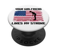 Humor Adulto Golfista A tu novia le gusta mi accidente cerebrovascular divertido PopSockets PopGrip Adhesivo