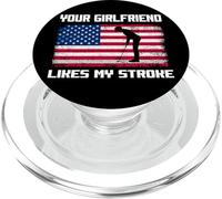 Humor Adulto Golfista A tu novia le gusta mi accidente cerebrovascular divertido PopSockets PopGrip para MagSafe
