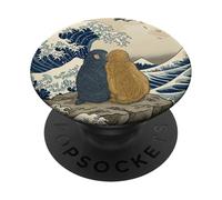 Humor artístico New Love Wave de Punch & Momo-Chan PopSockets PopGrip Adhesivo