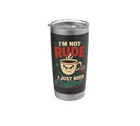 Humor Cafe Design No Maleducado Solo Necesito Vaso térmico de acero inoxidable de doble pared