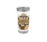 Humor cerebro borrador frase divertida retro Vaso térmico de acero inoxidable de doble pared