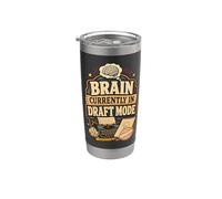 Humor cerebro borrador frase divertida retro Vaso térmico de acero inoxidable de doble pared