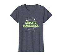 Humor cósmico Casi inofensivo Apenas tolerable Camiseta, Mujer, Azul Jaspeado, L