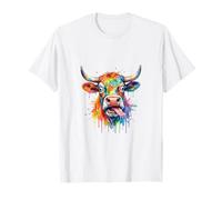 Humor Crazy Bull Farm - Arte Colorido de Acuarela Camiseta