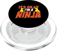 Humor de Artista marcial Está Bien Soy un Ninja posando Silueta PopSockets PopGrip para MagSafe