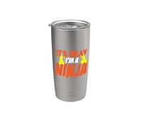 Humor de artista marcial Está bien soy un ninja posando silueta Vaso térmico de acero inoxidable de doble pared