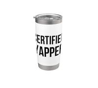 Humor de Chatterbox Funny Talker Certificado Yapper Vaso térmico de acero inoxidable de doble pared