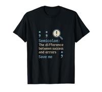 Humor de codificación de Punto y Coma: éxito vs Errores Coder Novedad Camiseta
