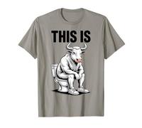 Humor de Dibujos Animados de Animales de Granja Divertido Bull on Toilet Camiseta