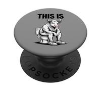 Humor de Dibujos Animados de Animales de Granja Divertido Bull on Toilet PopSockets PopGrip Adhesivo