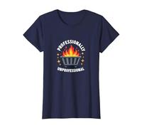 Humor de Fuego de contenedor de Basura profesionalmente no Profesional Camiseta, Mujer, Azul Marino, XL