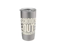 Humor de maestros jubilados: la escuela está fuera, permanentemente Vaso térmico de acero inoxidable de doble pared