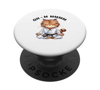 Humor de meditación de gato zen Oh-M Mmmm PopSockets PopGrip Adhesivo