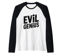 Humor de Mente Maestra del Genio Malvado para Personas Inteligentes Camiseta Manga Raglan