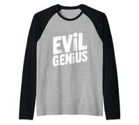 Humor de Mente Maestra del Genio Malvado para Personas Inteligentes Camiseta Manga Raglan