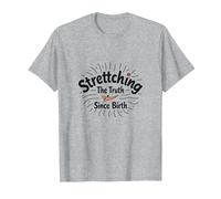 Humor de Mentira Blanca: estirando la Verdad Desde el Nacimiento Camiseta, Hombre, Gris Jaspeado, S
