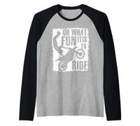 Humor de Motocross Oh, qué Divertido es Montar Dirt Biker Camiseta Manga Raglan