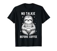 Humor de Perezoso soñoliento No Talkie Antes del Café Camiseta