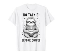 Humor de Perezoso soñoliento No Talkie Antes del Café Camiseta