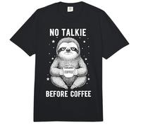 Humor de Perezoso soñoliento No Talkie Antes del Café Comfort Colors Adult Heavyweight T-Shirt