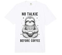 Humor de Perezoso soñoliento No Talkie Antes del Café Comfort Colors Adult Heavyweight T-Shirt