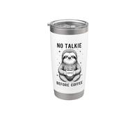 Humor de perezoso soñoliento No Talkie Antes del Café Vaso térmico de acero inoxidable de doble pared