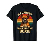 Humor de Perro bóxer My Cardio Walking The Boxie Retro Funny Camiseta