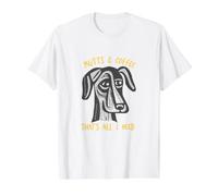 Humor de Perro Divertido Mutts & Coffee That's All I Need Camiseta gráfica económica, Hombre, Blanco, M
