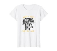 Humor de Perro Divertido Mutts & Coffee That's All I Need Camiseta gráfica económica, Mujer, Blanco, M