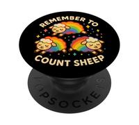 Humor de Personaje Divertido y Lindo Recuerda Contar ovejas PopSockets PopGrip Adhesivo