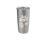 Humor de pub de dardos con alas de Just Wing It Vaso térmico de acero inoxidable de doble pared
