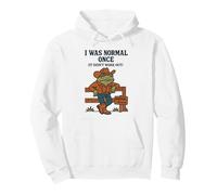 Humor de Rana Vaquera FUI Normal una Vez el Sarcasmo Occidental Divertido Sudadera con Capucha