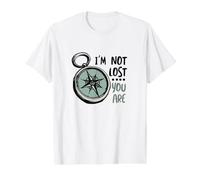 Humor de Senderismo Gracioso No Estoy perdido Eres Camiseta gráfica económica, Hombre, Blanco, XL