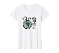 Humor de Senderismo Gracioso No Estoy perdido Eres Camiseta gráfica económica, Mujer, Blanco, M